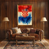 Croatian Coat Of Arms Watercolor Art Poster