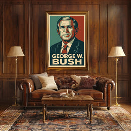 George W Bush Portrait Patriot Photography Realism Poster