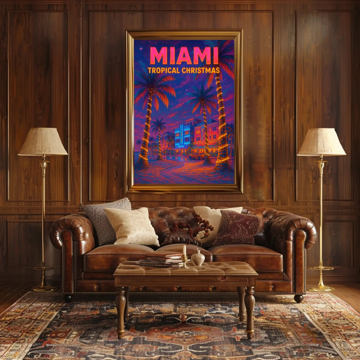 Miami Tropical Christmas Poster