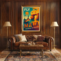 Explore Vibrant Malta with Retro Geometric Travel Poster PosterGoat