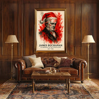 James Buchanan Abstract Watercolor Presidential History Poster
