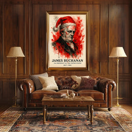 James Buchanan Abstract Watercolor Presidential History Poster