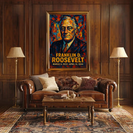 Franklin D. Roosevelt 32nd President of the United States Glitch Hop Art Poster