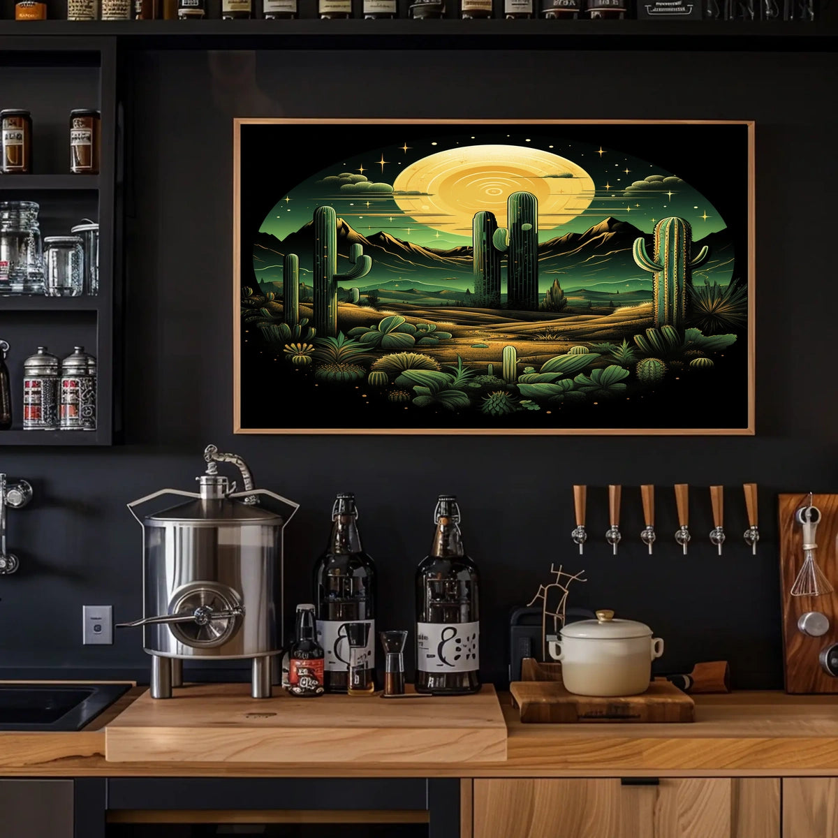 Desert Moonlit Landscape Poster