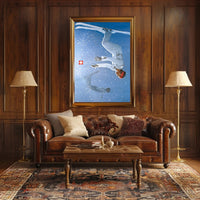 Upside Down Ski Adventure Poster PosterGoat