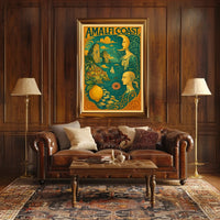 Amalfi Coast Artistic Tribute Poster