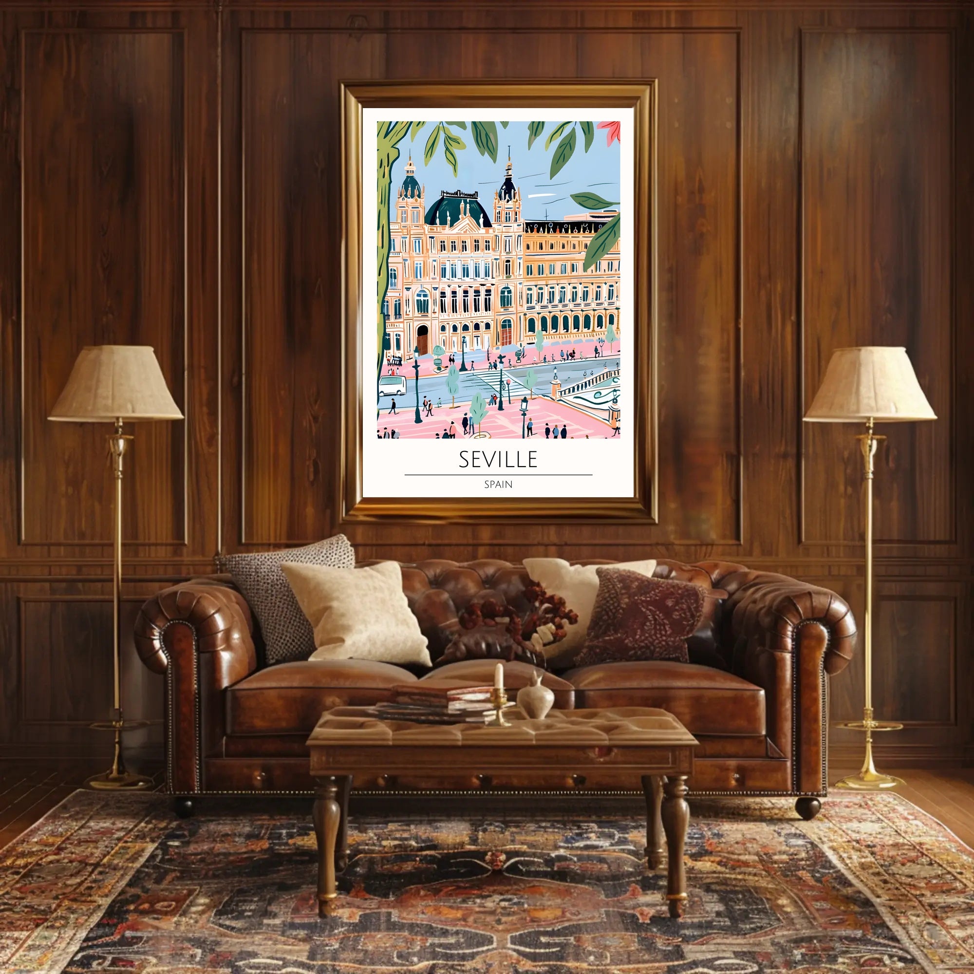 Seville Architectural Illustration Poster PosterGoat