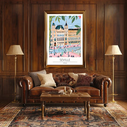 Seville Architectural Illustration Poster PosterGoat