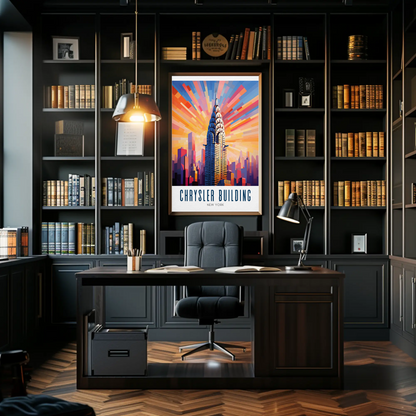 Chrysler Building New York Skyline Rays Poster