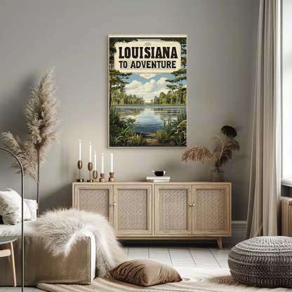 Louisiana Vintage Poster - Bayou Adventure