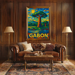 Gabon Mosaic Art Poster