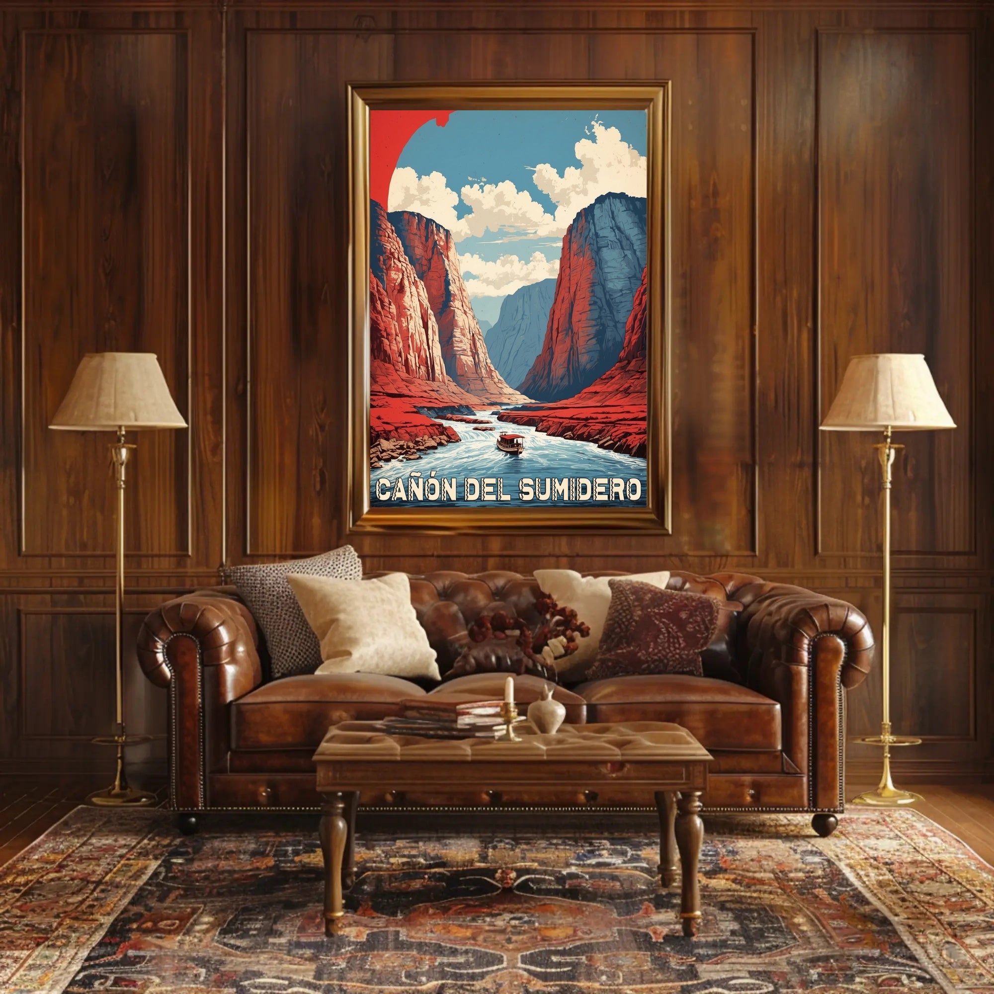 Sumidero Canyon Adventure Vintage Travel Poster