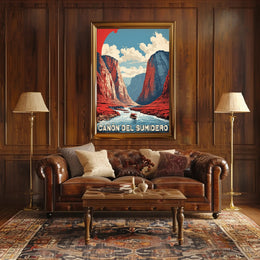 Sumidero Canyon Adventure Vintage Travel Poster