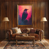 Vivid Crow Portrait Art Print Wall Decor for Home and Office PosterGoat