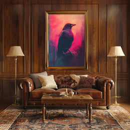 Vivid Crow Portrait Art Print Wall Decor for Home and Office PosterGoat