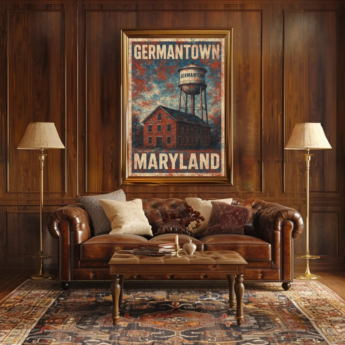 Germantown Maryland Scenic Map Inspired Poster