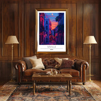 Seville Twilight Urban Escape Poster