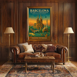 Barcelona The Jewel of the Mediterranean Poster