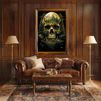 Nature-Inspired Skull Landscape Art Poster - Abstract, Artistic, or Pop Culture Poster