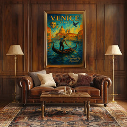 Venice Poster Floating City Revealed Romantic Travel Art