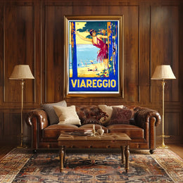 Viareggio Beach Scene Poster