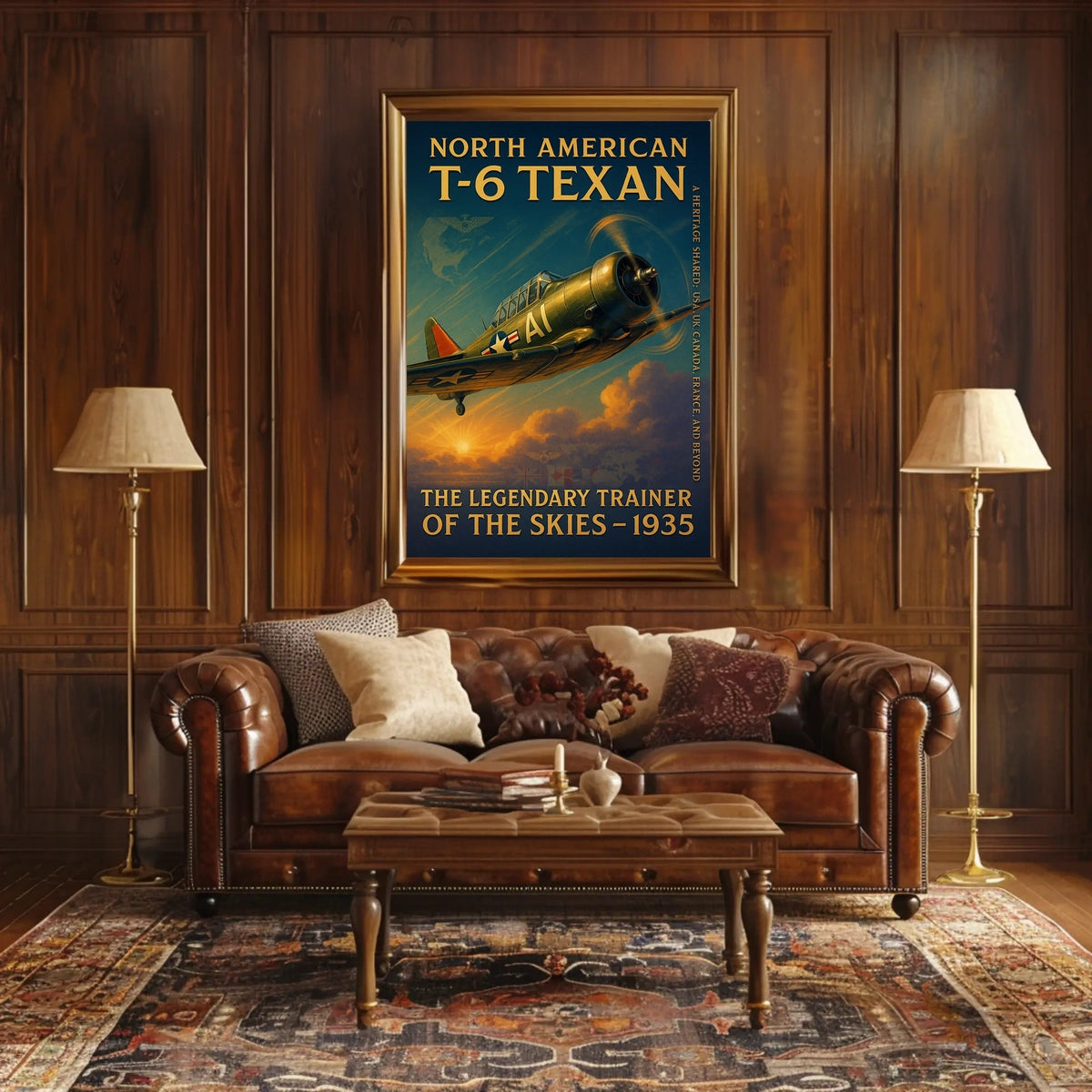 North American T-6 Texan Vintage Aviation Poster