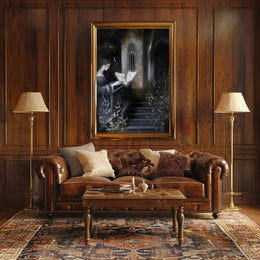 Mystical Evening Reading by Moonlight Fantasy Poster PosterGoat