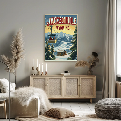 Jackson Hole Wyoming Vintage Poster