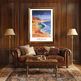Namib Desert Night Sky Watercolor Travel Poster PosterGoat