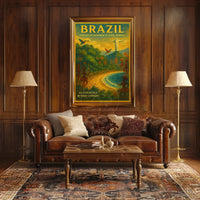 Brazil's Vibrant Landscapes Vintage Travel Poster