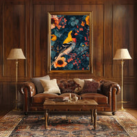 Vibrant Nature Wall Art Print with Bird Design
