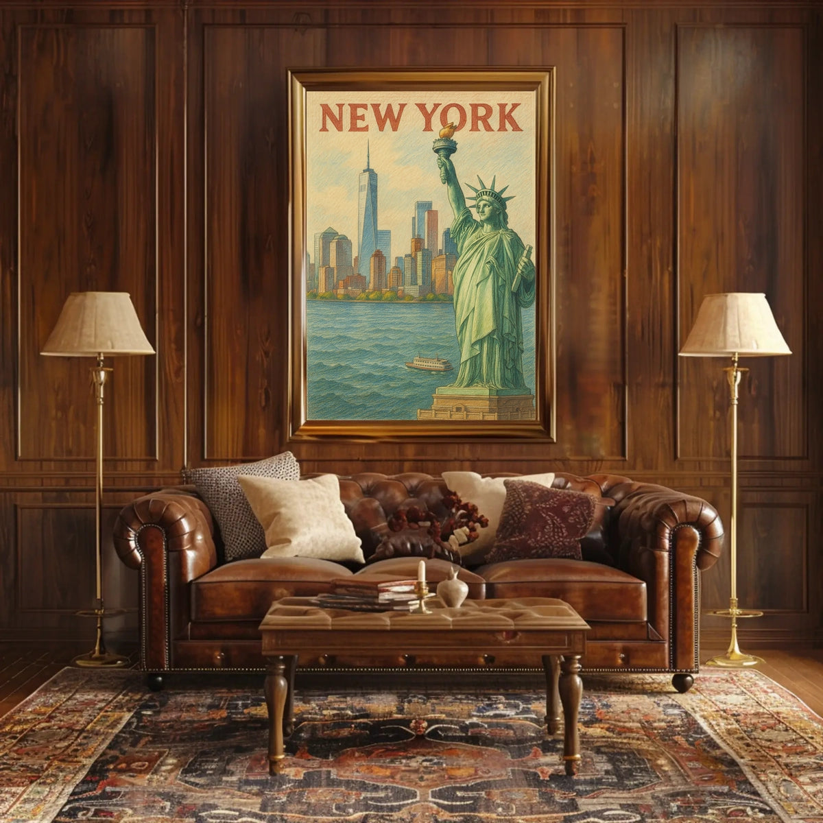 New York Cityscape Poster Urban Wall Art 18x24 Inches