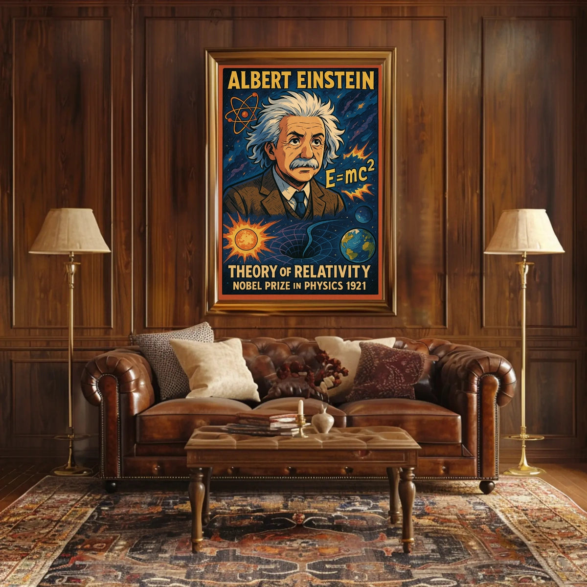 Albert Einstein Relativity Iconic Vintage Science Wall Art Educational Gift Wanderlust Inspired Poster