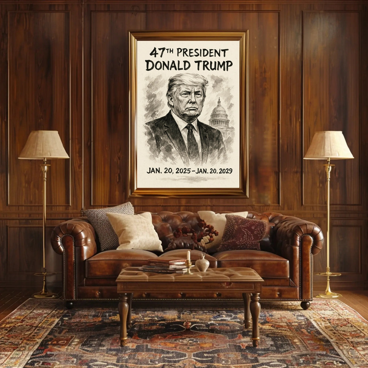 Trump 47th President Patriotic Scenic Poster