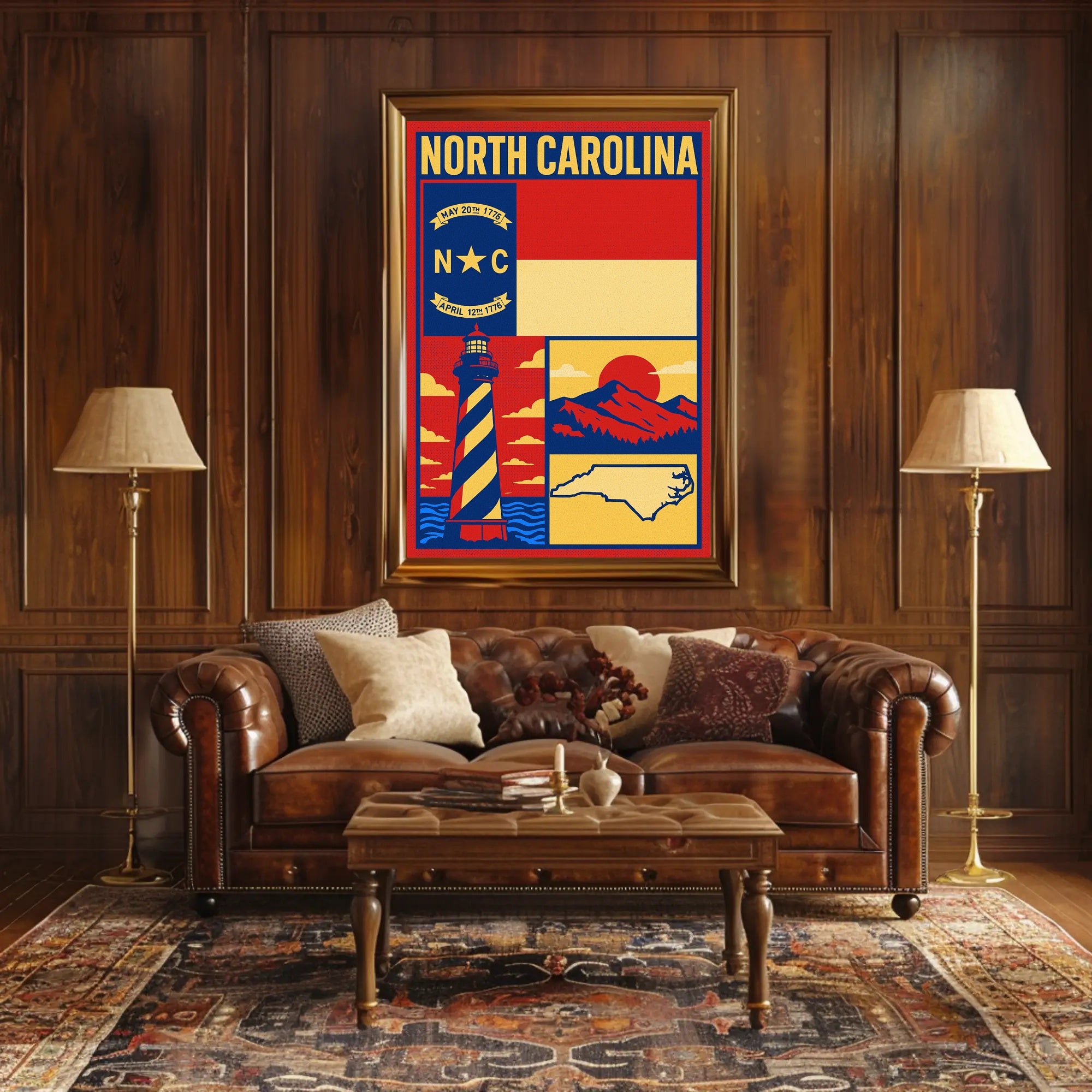North Carolina Heritage Poster PosterGoat