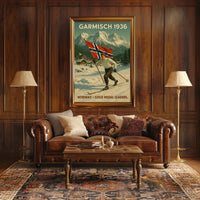 Garmisch 1936 NorwayS Skiing Triumph Poster