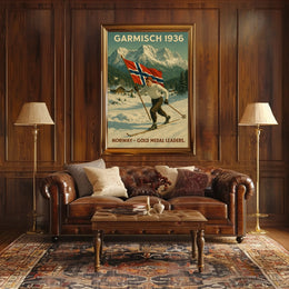 Garmisch 1936 NorwayS Skiing Triumph Poster