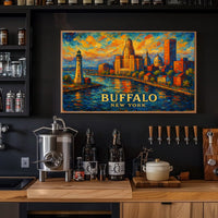 Buffalo, New York A Vibrant Cityscape Poster