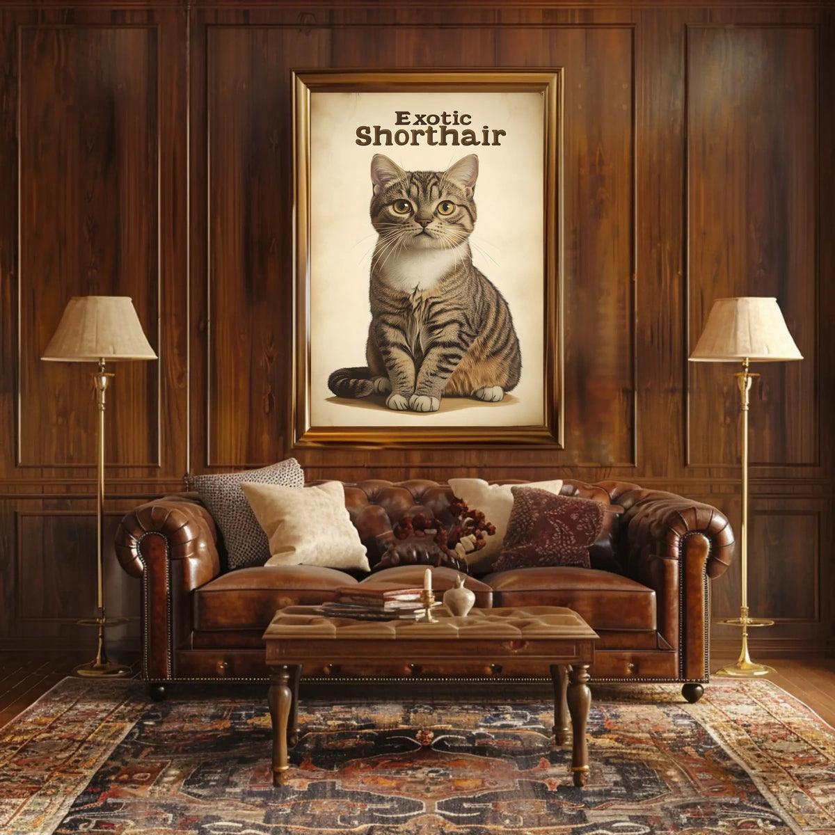 Exotic Shorthair Cat Portrait Photography Realism Poster