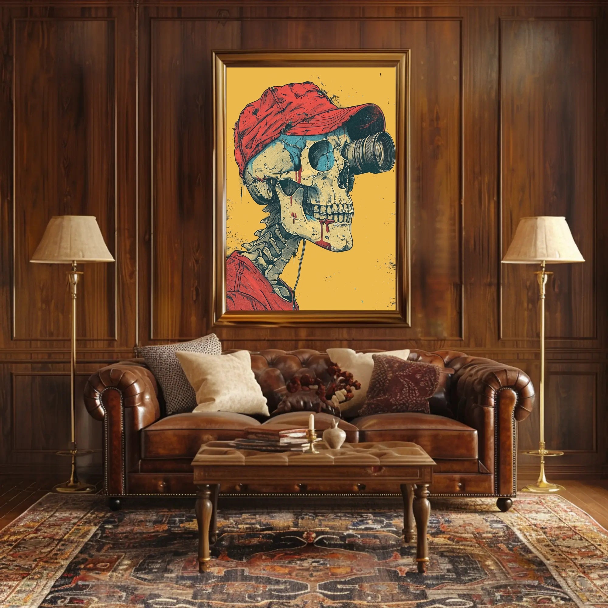 Skull with Lens Poster for Unique Wall Art Decor PosterGoat