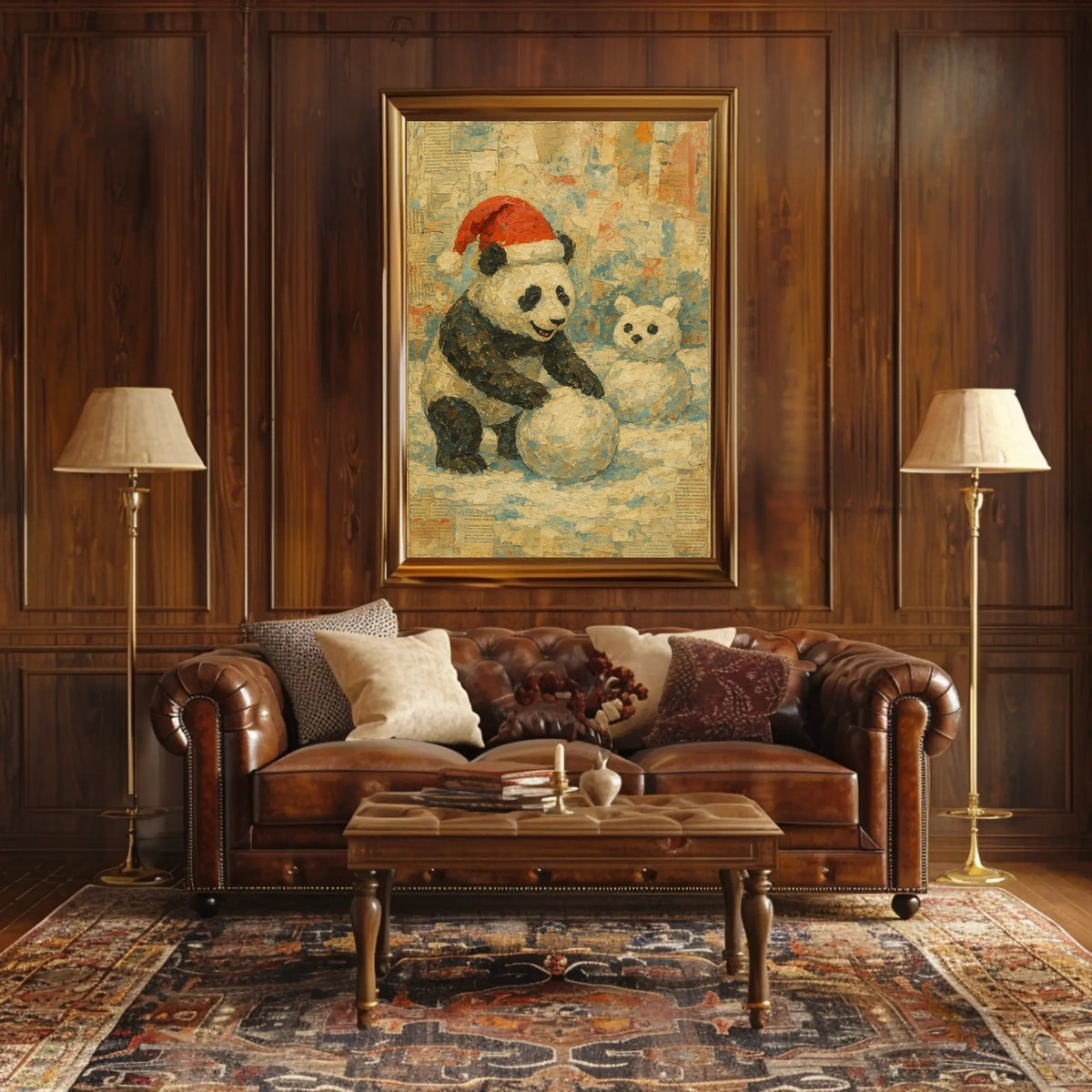 Festive Panda In Winter Wonderland Poster