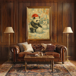 Festive Panda In Winter Wonderland Poster