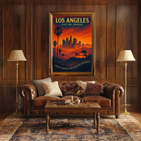 Los Angeles Dreams Retro Travel Poster Art