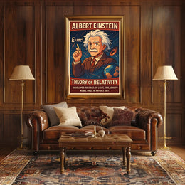 Albert Einstein Relativity Theory Vintage Scenic Poster
