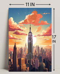 Sunset Over The Cityscape Poster