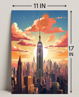 Sunset Over The Cityscape Poster