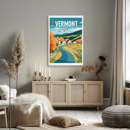 Vermont Vintage Poster - Mountain Road