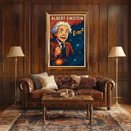 Albert Einstein Vintage Theoretical Portrait Poster