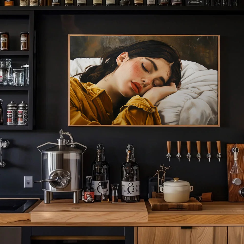 Serene Sleep: Hyper-Realistic Bedroom Art Print