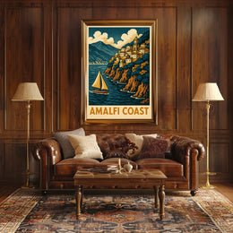 Amalfi Coast Travel Poster 18x24 Coastal Wall Art Print